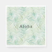 Grüne tropische Blätter Aloha Serviette (Vorderseite)