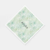 Grüne tropische Blätter Aloha Serviette (Ecke)