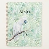Grüne tropische Blätter Aloha-Vogel Planer (Vorderseite)