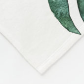 Grüne tropische Blätter, Aquarellmuster Fleecedecke (Ecke)