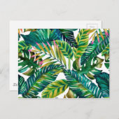 Grüne tropische Blätter auf Postkarte (Vorne/Hinten)