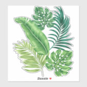 Grüne tropische Blätter Aufkleber (Blatt)