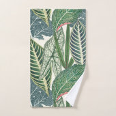 Grüne tropische Blätter Badhandtuch Set (Handtuch)