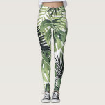 Grüne tropische Blätter Botanischer Botanik Leggings<br><div class="desc">Leggings</div>