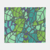 Grüne tropische Blätter Fleecedecke (Vorderseite (Horizontal))