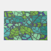 Grüne tropische Blätter Fußmatte (Vorderseite)