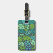 Grüne tropische Blätter Gepäckanhänger (Vorderseite vertikal)