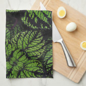 Grüne tropische Blätter Geschirrtuch (Viertel Falte)