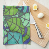 Grüne tropische Blätter  Geschirrtuch (Viertel Falte)