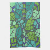 Grüne tropische Blätter  Geschirrtuch (Vertikal)