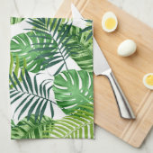 Grüne tropische Blätter Geschirrtuch (Viertel Falte)