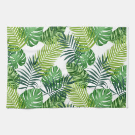 Grüne tropische Blätter Geschirrtuch