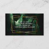 Grüne tropische Blätter | Goldrahmen Visitenkarte (Rückseite)