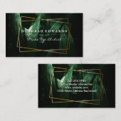 Grüne tropische Blätter | Goldrahmen Visitenkarte (Vorne/Hinten)