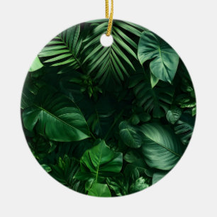 Grüne tropische Blätter Keramik Ornament