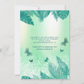 Grüne tropische Blätter kleiden 16 . Geburtstag Einladung (Rückseite)