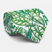 Grüne tropische Blätter Krawatte (Gerollt)