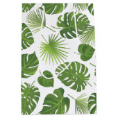 Grüne tropische Blätter Muster Klasse Mittlere Geschenktüte (Vorderseite)