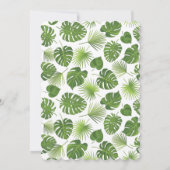 Grüne tropische Blätter Muster Stilvolle Hochzeit Einladung (Rückseite)