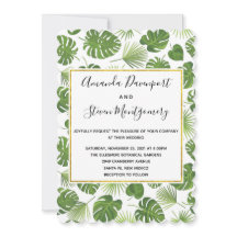 Grüne tropische Blätter Muster Stilvolle Hochzeit