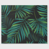 Grüne tropische Blätter. Nahtloses Muster Geschenkpapier (Flach)