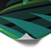 Grüne tropische Blätter. Nahtloses Muster Poster (Ecke)