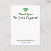 Grüne tropische Blätter, Nekklace & Earring Displa Visitenkarte (Rückseite)