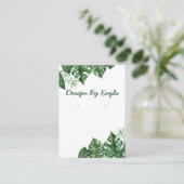 Grüne tropische Blätter, Nekklace & Earring Displa Visitenkarte (Stehend Vorderseite)