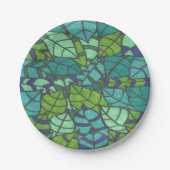 Grüne tropische Blätter  Pappteller (Vorderseite)