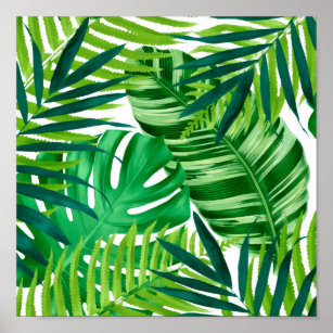 Grüne tropische Blätter Poster