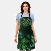 Grüne tropische Blätter Schürze (Getragen)