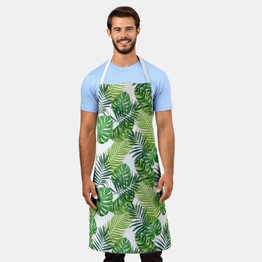 Grüne tropische Blätter Schürze (Getragen)