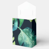 Grüne tropische Blätter Schwarz Elegante Hochzeit Geschenkschachtel (Geöffnet)