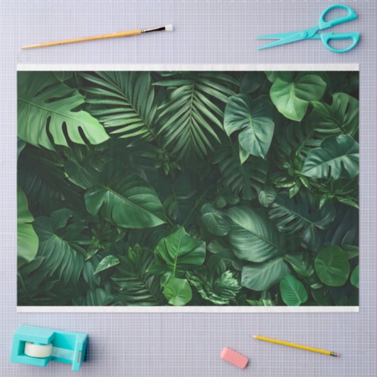 Grüne tropische Blätter Seidenpapier (Basteln)