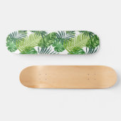 Grüne tropische Blätter Skateboard (Horizontal)
