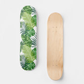 Grüne tropische Blätter Skateboard (Vorderseite)