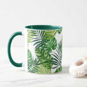 Grüne tropische Blätter Tasse