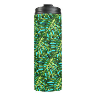Grüne tropische Blätter Thermal Tumbler Thermosbecher