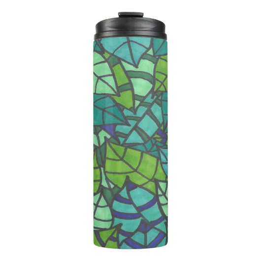 Grüne tropische Blätter Thermosbecher (Vorderseite)