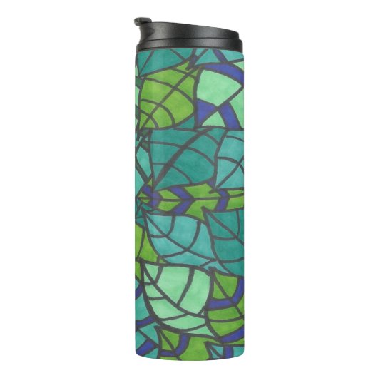 Grüne tropische Blätter Thermosbecher (Nach rechts gedreht)