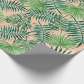 Grüne tropische Blätter Urlaub Geschenkpapier (Ecke)