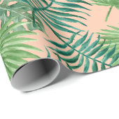 Grüne tropische Blätter Urlaub Geschenkpapier (Rolleneckpunkt)