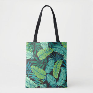Grüne tropische Blätter: Vintage-Muster. Tasche
