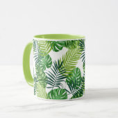 Grüne tropische Blätter W Tasse (Vorderseite Links)