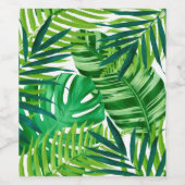 Grüne tropische Blätter Weinetikett (Einzelnes Label)