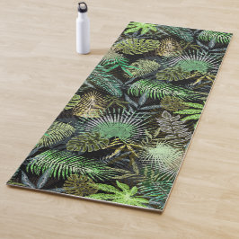 Grüne tropische Blätter Yogamatte