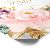 Grüne tropische Blumengärten für Hochzeiten Poster (Ecke)