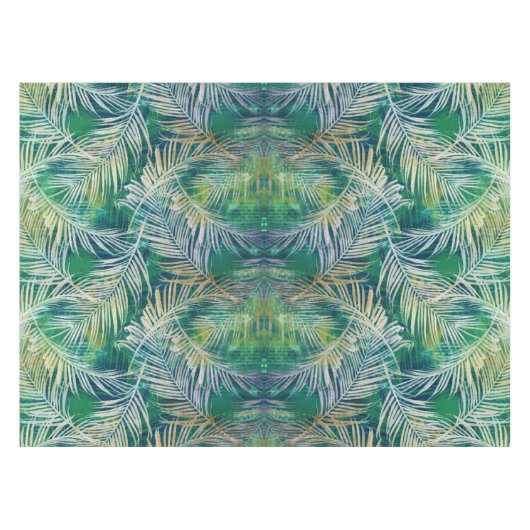 Grüne tropische botanische Palmen Blätter Tischdecke (Vorderseite (Horizontal))