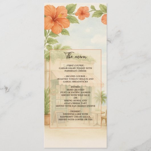 Grüne tropische Hawaii-Hochzeit in Urlaubsort Programm (Vorderseite)