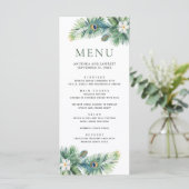 Grüne tropische indische Pfauenfedern Hochzeit Menükarte (Stehend Vorderseite)